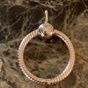 Authentic Pandora Moments Small Rose Gold Plated O Pendant